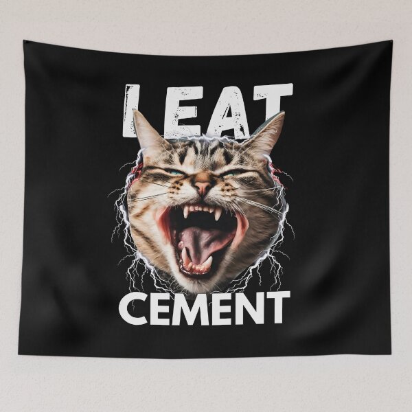 Item preview, I eat cement cursed cat designed and sold by MilkyForest.
