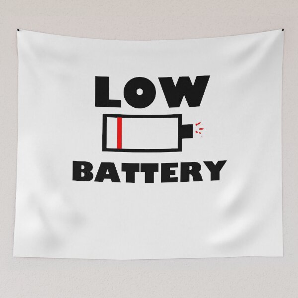 Item preview, Low Battery illustration quote designed and sold by Wish Design.