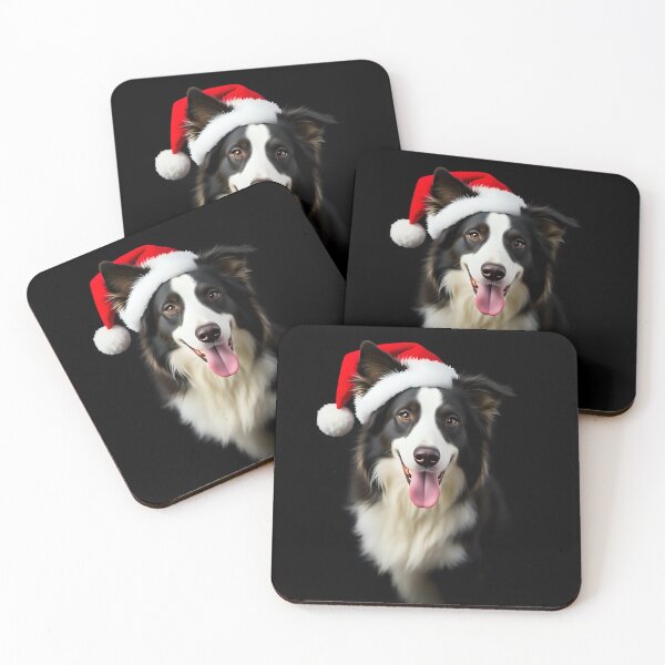 Item preview, Merry Christmas Bordercollie with Santa hat  designed and sold by Kaleddis.