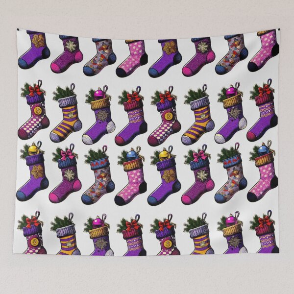 Item preview,  Christmas colorful socks vintage pattern ,Holiday Pattern,Vintage Christmas Pattern,christmas retro,Christmas Pattern designed and sold by Expressions-Sel.