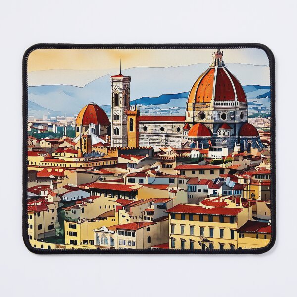 Item preview, Elegant Watercolor: Florence's Duomo and Sunset Reflections designed and sold by ArteeInnovation.