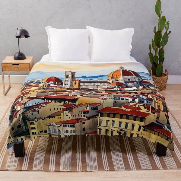 Item preview, Elegant Watercolor: Florence's Duomo and Sunset Reflections designed and sold by ArteeInnovation.