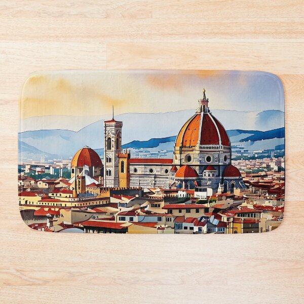 Item preview, Elegant Watercolor: Florence's Duomo and Sunset Reflections designed and sold by ArteeInnovation.