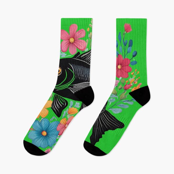 Item preview, Blach fish and flowers designed and sold by Vilemo.