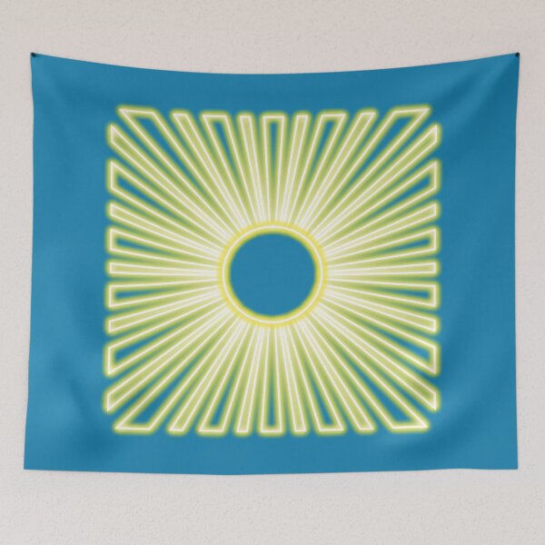 Item preview, Neon effect sun design #4 blue background designed and sold by PEB-creative24.