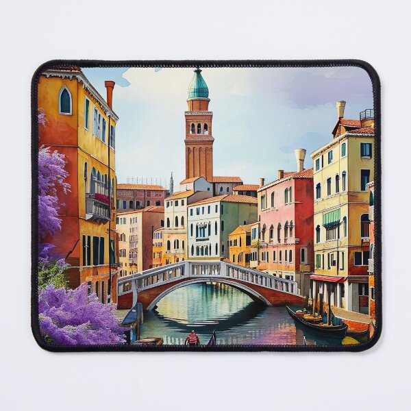 Item preview, Romantic Watercolor: Venice Gondolas and Rialto Bridge designed and sold by ArteeInnovation.