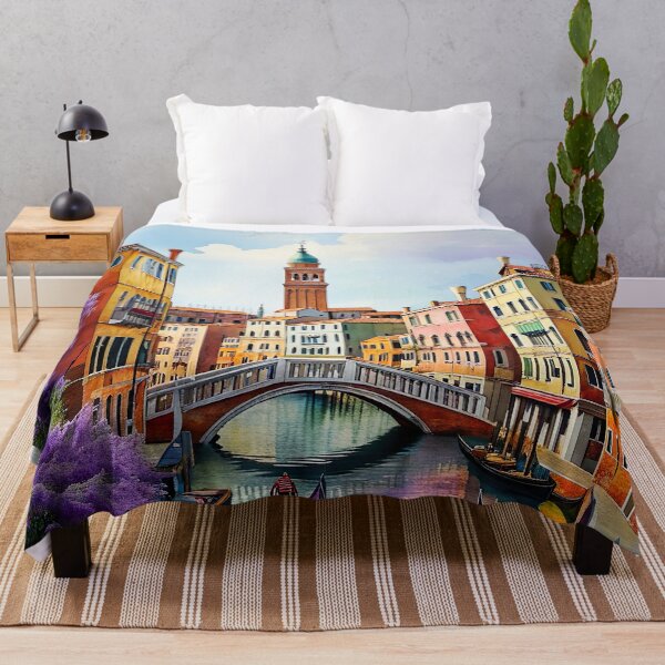 Item preview, Romantic Watercolor: Venice Gondolas and Rialto Bridge designed and sold by ArteeInnovation.