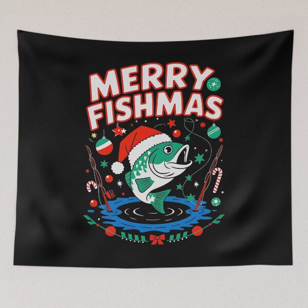 Item preview, Merry Fishmas Fishing Christmas designed and sold by DomTeesHaven.