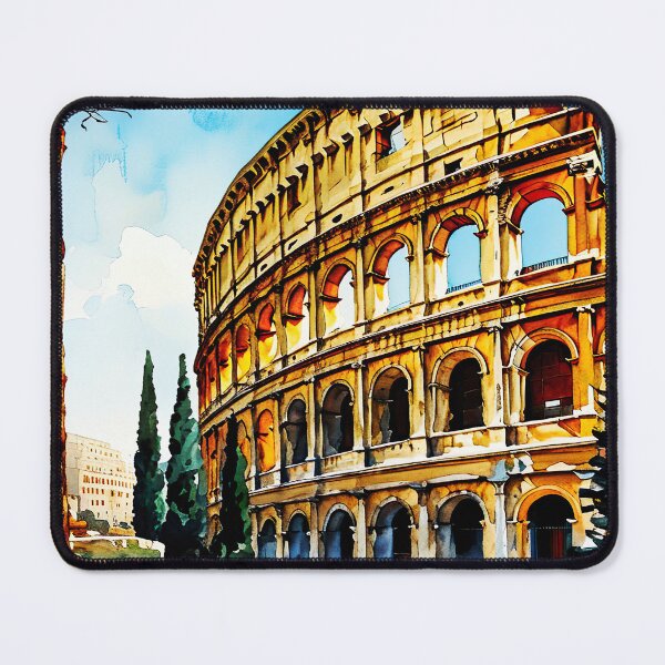 Item preview, Majestic Watercolor: Rome's Colosseum in Golden Light designed and sold by ArteeInnovation.