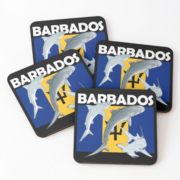 Item preview, Barbados tiger shark bull shark hammerhead shark designed and sold by NicGrayGraphic.