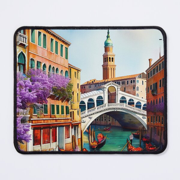 Item preview, Romantic Watercolor: Gondolas and Rialto Bridge in Venice designed and sold by ArteeInnovation.