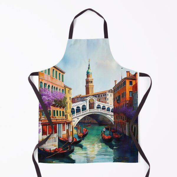 Item preview, Romantic Watercolor: Gondolas and Rialto Bridge in Venice designed and sold by ArteeInnovation.