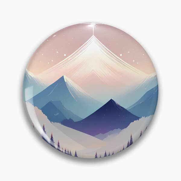 Item preview, Majestic Winter Mountain Scene with Radiant Star designed and sold by BareNature.