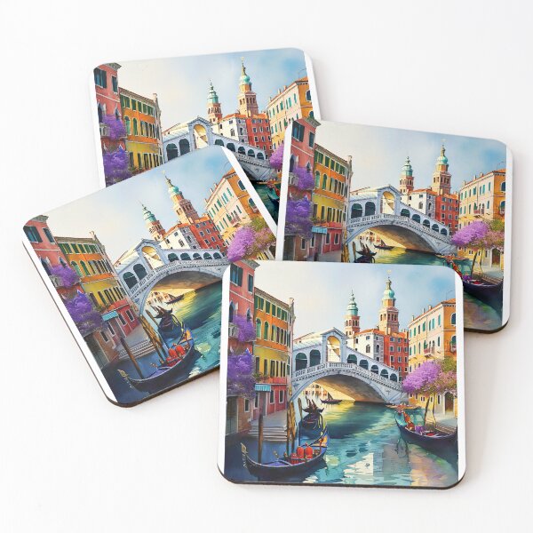 Item preview, Venetian Watercolor: Gondolas and the Rialto Bridge designed and sold by ArteeInnovation.
