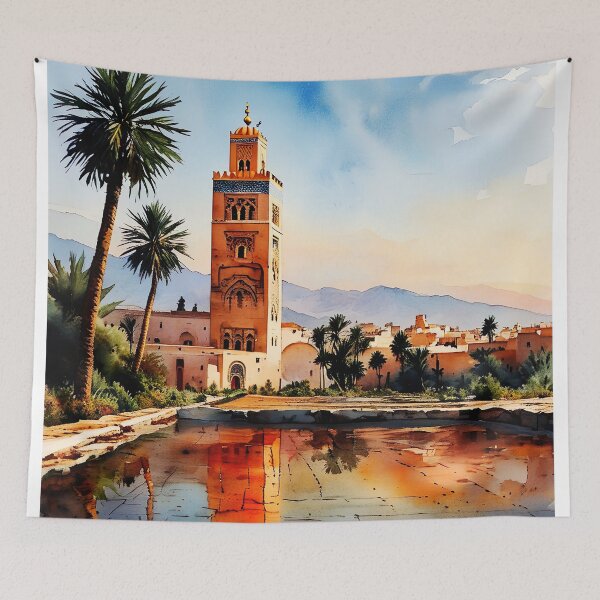 Item preview, Golden Marrakech: A Watercolor Masterpiece of Timeless Beauty designed and sold by ArteeInnovation.