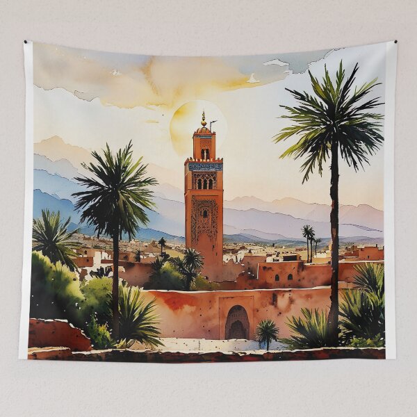 Item preview, Golden Marrakech: A Watercolor Masterpiece of Timeless Beauty designed and sold by ArteeInnovation.