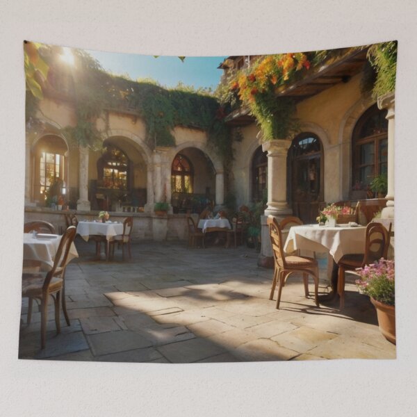 Item preview, Italian Coffee Shop Among Blossoms designed and sold by BlareBlare.