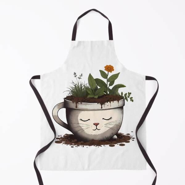Item preview, Serene Cat Garden Cup Curious Kitty Flower Pot designed and sold by ART ATTACK ZONE.