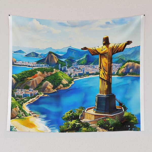 Item preview, Rio de Janeiro: A Watercolor Tribute to Iconic Landmarks and Natural Beauty designed and sold by ArteeInnovation.