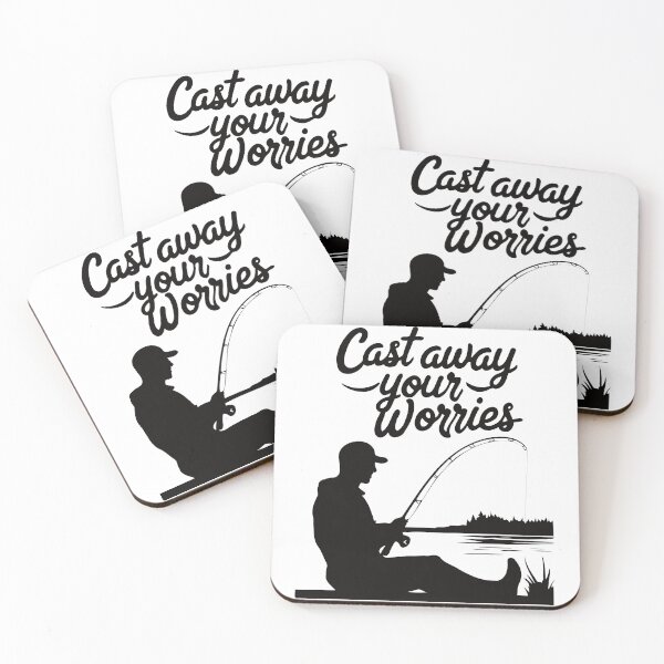 Item preview,  Angler with a Fishing Rod. Cast Away Your Worries. designed and sold by twisted-dot.