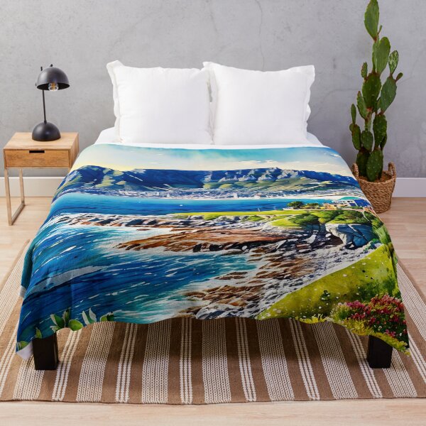 Item preview, Watercolor Art of Cape Town: Table Mountain, Ocean & Colorful Coastline designed and sold by ArteeInnovation.