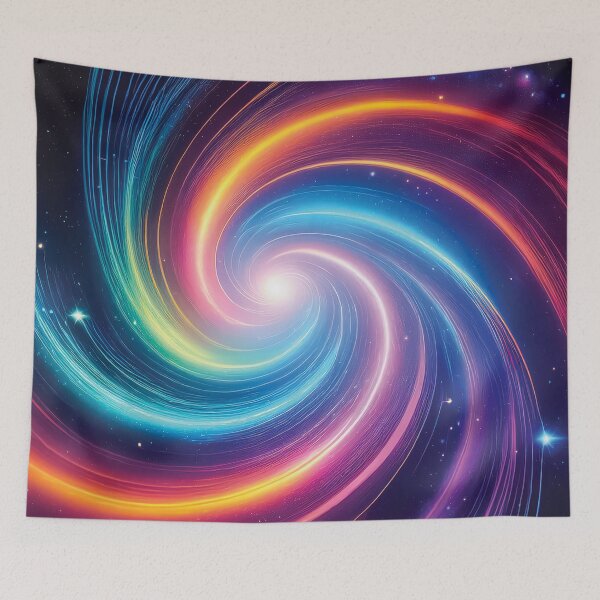 Item preview, Bright, neon-colored galaxies with graphic stars and swirling space dust design. designed and sold by HEMRO.