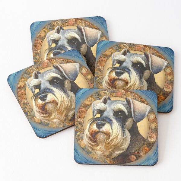 Item preview, Grey Schnauzer Antique Style Portrait designed and sold by CattyCornerPOD.