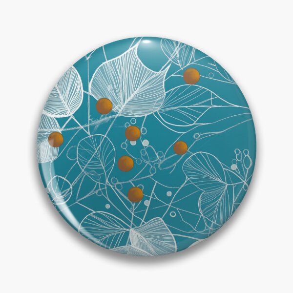 Item preview, Delicate Botanical design, Aqua, Orange & White. designed and sold by Shoot-The-Moon.