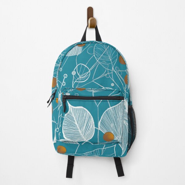 Item preview, Delicate Botanical design, Aqua, Orange & White. designed and sold by Shoot-The-Moon.