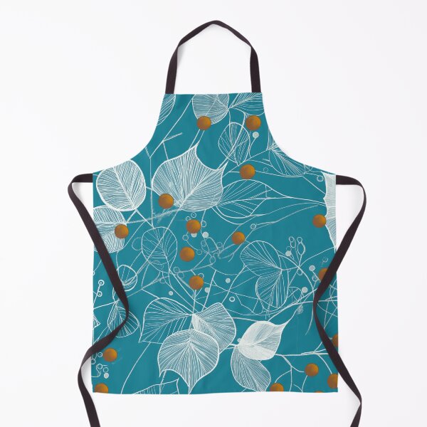 Item preview, Delicate Botanical design, Aqua, Orange & White. designed and sold by Shoot-The-Moon.