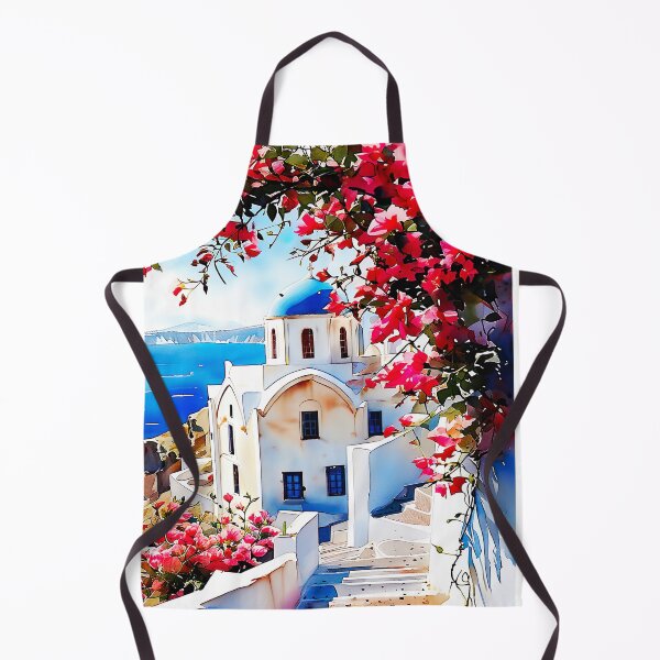 Item preview, Santorini Watercolor Art: White Domes & Aegean Bliss designed and sold by ArteeInnovation.