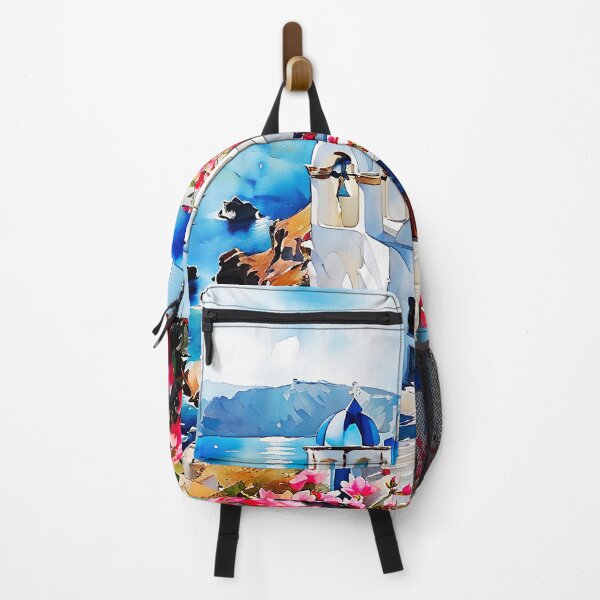 Item preview, Santorini Watercolor Art: White Domes & Aegean Bliss designed and sold by ArteeInnovation.