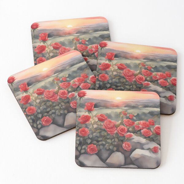 Item preview, Red Wild Roses on Rocks designed and sold by CalmnessbyChoice.