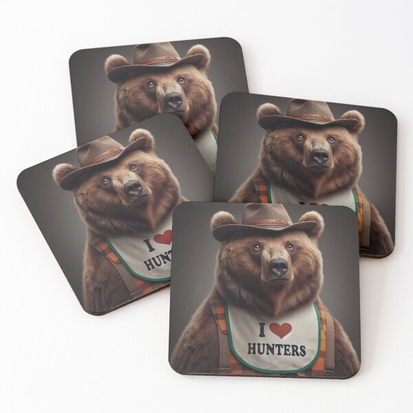 Item preview, Funny Grizzly Bear Bib I Love Hunters designed and sold by Outlandishrob.