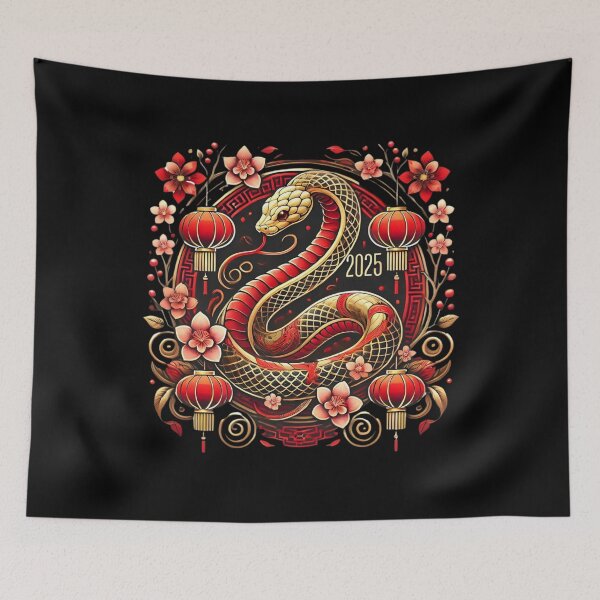 Item preview, 2025 Year of the Snake Chinese New Year Zodiac Art designed and sold by BunBuntheDog-.
