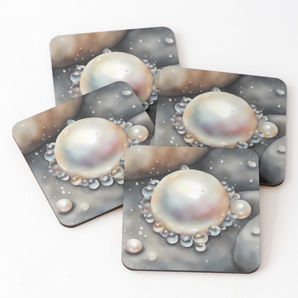 Item preview, White Pearl on Gray Stones designed and sold by CalmnessbyChoice.