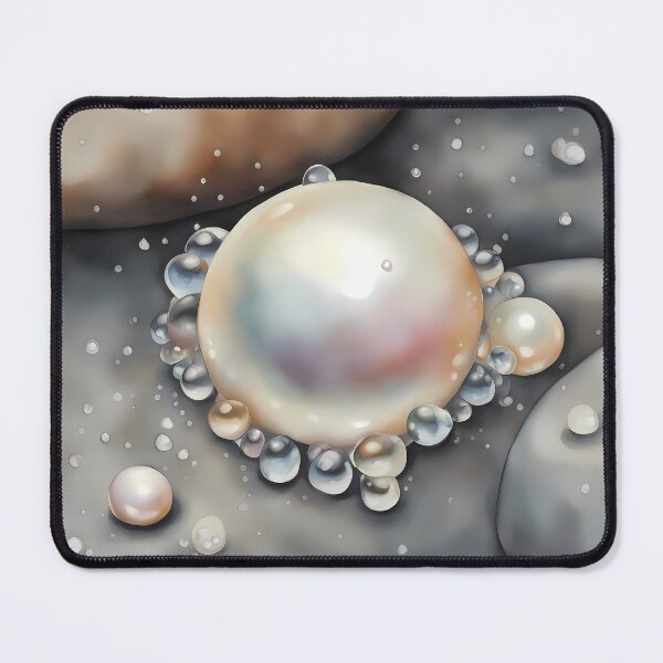 Item preview, White Pearl on Gray Stones designed and sold by CalmnessbyChoice.
