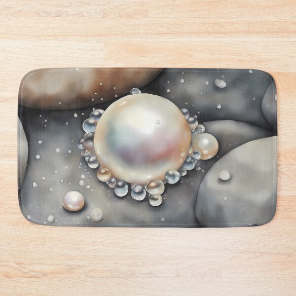Item preview, White Pearl on Gray Stones designed and sold by CalmnessbyChoice.