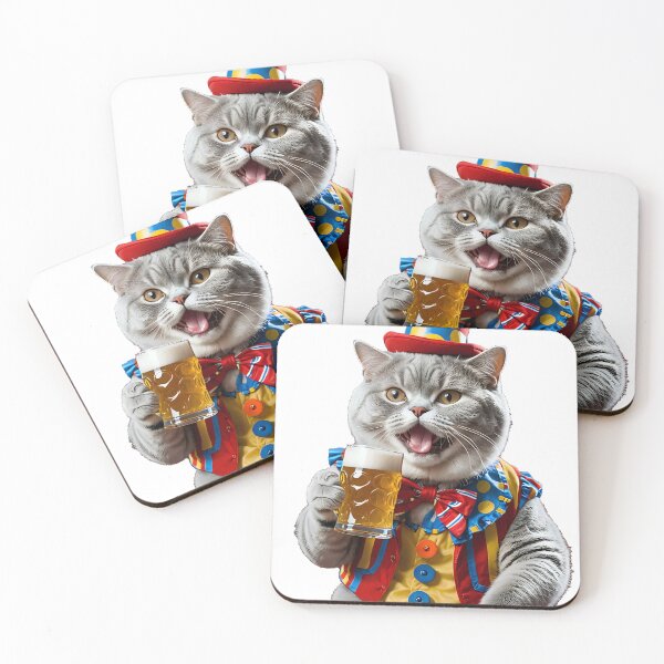 Item preview, Funny cat drinking beer like a clown designed and sold by Dan9010.