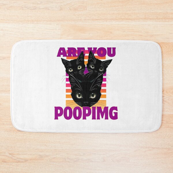 Item preview, Funny Retro are you pooping for Cat lovers, Funny Black cat bathroom cat designed and sold by LuxeGraphix.