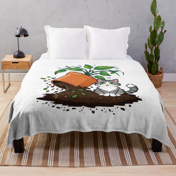 Item preview, Kitty and the Fallen Flora designed and sold by ART ATTACK ZONE.