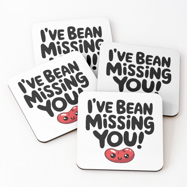 Item preview, I've Bean Missing You! Funny Kidney Bean Pun designed and sold by PMCreative.