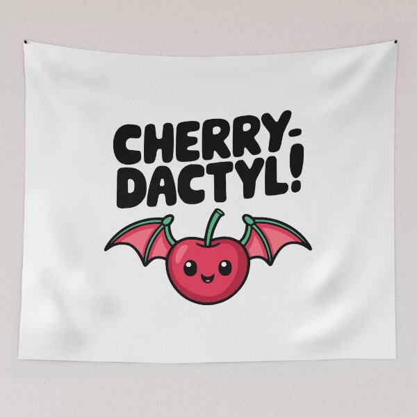 Item preview, Cherrydactyl! Cute Cherry Dinosaur Fruit Pun designed and sold by PMCreative.
