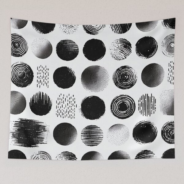 Item preview, Black and white abstract dot pattern designed and sold by Haji  Kamora.