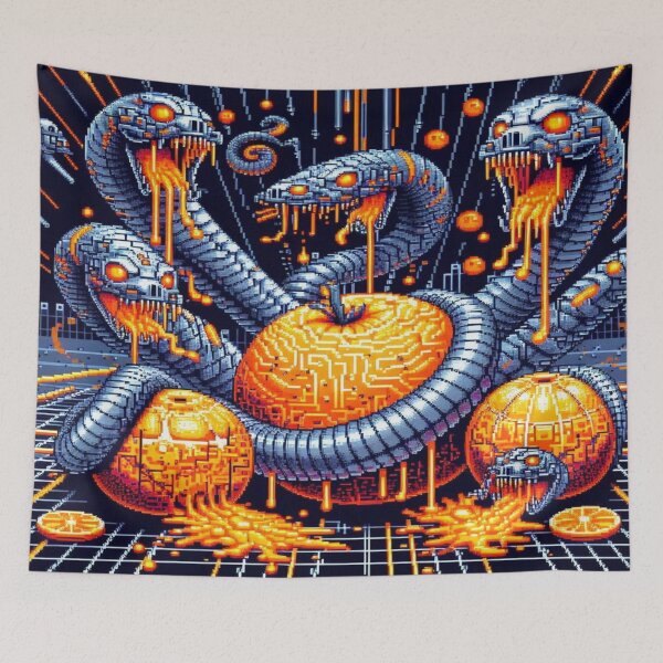 Item preview, Steel Snakes vs. Demon-Oranges designed and sold by Imaginarium of Chaos falcon88 .