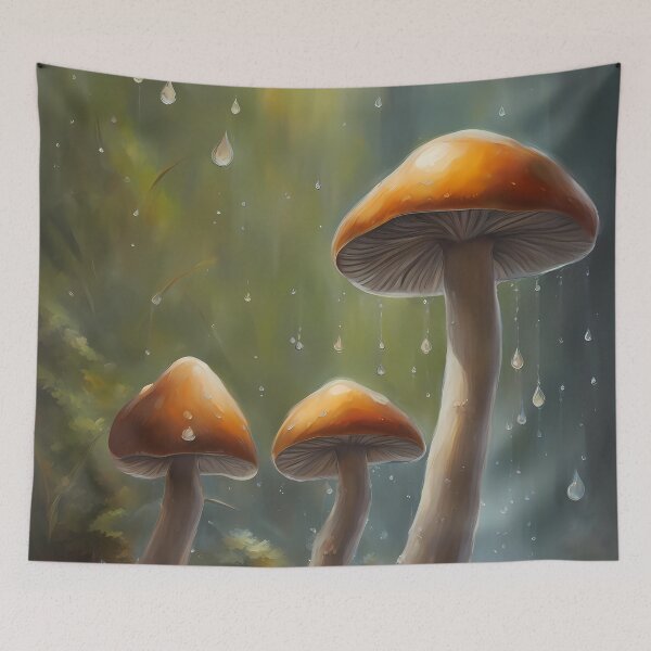 Item preview, Three Mushrooms in Rain designed and sold by CalmnessbyChoice.