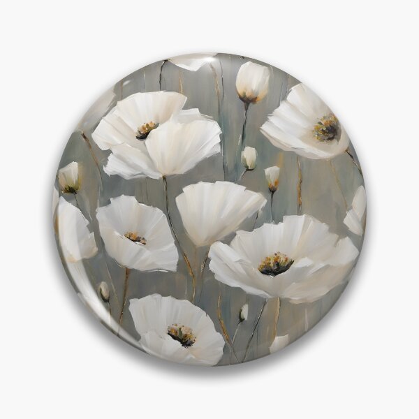 Item preview, White Poppies Abstract Flowers designed and sold by Glimmersmith.
