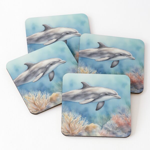 Item preview, Happy Dolphin over Coral Reef designed and sold by CalmnessbyChoice.