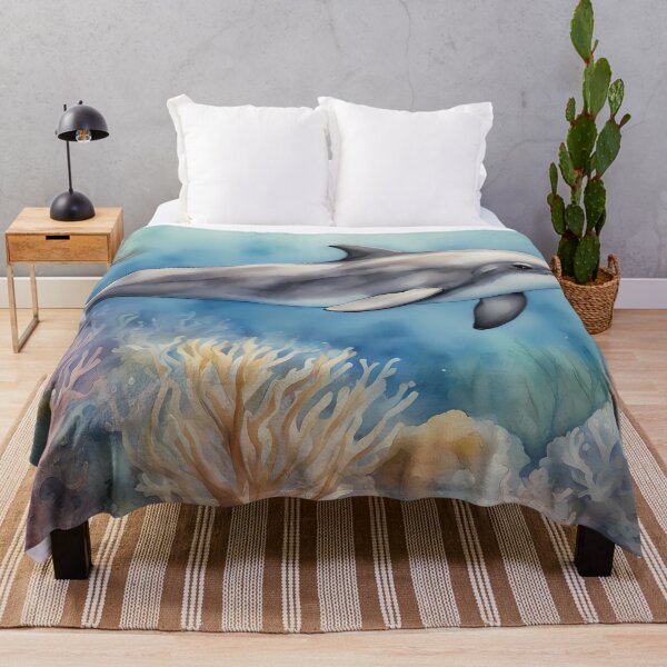 Item preview, Happy Dolphin over Coral Reef designed and sold by CalmnessbyChoice.