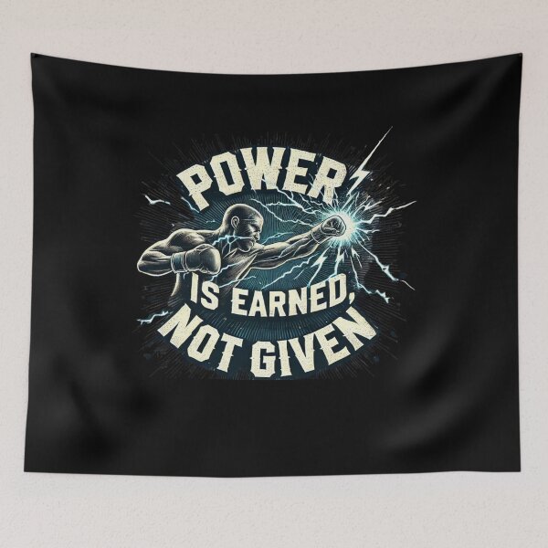 Item preview, Power Is Earned Not Given MMA T-Shirt – Electrifying Fighter designed and sold by BlankCanvasHaHa.